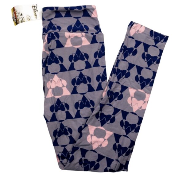 Gray/Purp/Pink Mouse Geo print  | LuLaRoe Leggings (OS) - Picture 2 of 2